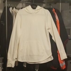 White hoodie with pockets and thumb holes AXL